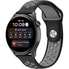Renas Store Newface Watch 20MM Spor Delikli Kordon - Siyah-Gri