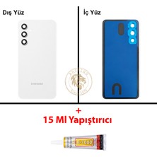 Arsking Samsung A54 Beyaz Arka Pil Kapağı Batarya Kapağı Lazer Kesim + B-7000 Yapıştırıcı