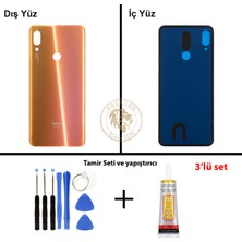 Arsking Xiaomi Redmi Note 7 Alacakaranlık Altını Arka Pil Kapağı Batarya Kapağı + Yapıştırıcı ve Vida Seti