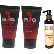 Bezos Big Lover Erkeklere Özel 50 ml Jel 50 ml Maximum Strength Hardening Gel For Men 2 Adet + Eros Natural Personal Lubricant 125 ml Lubricant  Jel