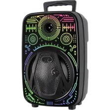 Astraltech 8 Inç Taşınabilir Karaoke Hoparlör Mikrofonlu Rgb Işıklı Bluetooth Speaker