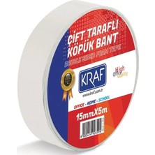 Kraf 5015G Çift Taraflı Köpük Bant 15MMX5M