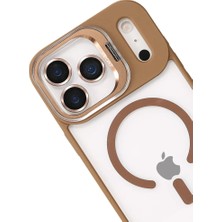 Renas Store Joko Apple Iphone 17 Pro Max Remim Lensli Magsafe Standlı Kapak - Kahverengi
