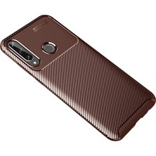 Kap Kaç Y6P Kılıf Auto Focus Karbon Kapak - Kahverengi
