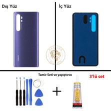 Arsking Xiaomi Mi Note 10 Lite Nebula Moru Arka Pil Kapağı Batarya Kapağı + Yapıştırıcı ve Vida Seti