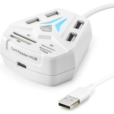 Renas Store USB Combo Hub Kart Okuyucu 8 Port Beyaz A068W