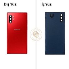 Arsking Samsung Note 10 Plus Kırmızı Arka Pil Kapağı Batarya Kapağı Lazer Kesim Back Cover