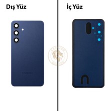 Arsking Samsung S24 Plus Safir Mavi Arka Pil Kapağı Batarya Kapağı Lazer Kesim Back Cover