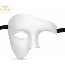 Renas Store Üreticiniz Beyaz Yarım Erkek Maske – Phantom Parti &amp; Balo Maskesi