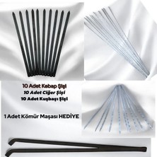 Yılmaz Nargile Mangal Barbekü Seti 55 Cm- Adana Kebap Kıyma Şişi 10 Ad-Ciğer Şişi 10 Ad-Kuşbaşı Şişi 10 Adet,1 Maşa