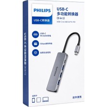Renas Store SWR1607K/93 Usb-C 5’i 1 Arada Hub Çoklayıcı - 4 Port USB 3.0 + 60W Pd Hızlı Şarj Destekli
