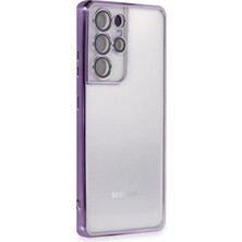Mey Ithalat®  Samsung Galaxy S21 Ultra Kılıf  Lensli Silikon - Mor