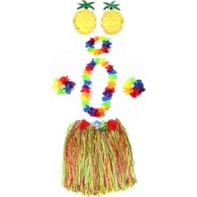 Renas Store Luau Aloha Hawaii Etek Ananas Şekilli Gözlük Hawaii Kolye Renkli Taç ve 2 Adet Bileklik Seti