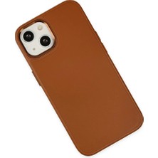 Renas Store Newface Iphone 14 Plus Kılıf Asya Deri Silikon - Kahverengi