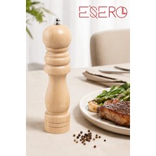 Esero Ahşap Karabiber ve Tuz Değirmeni Manuel Baharat Öğütücü 27 cm