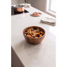 Cotto Home Akasia CA003M Küçük Boy Ahşap Kase Salata Meyve Çerez Sunum Kasesi