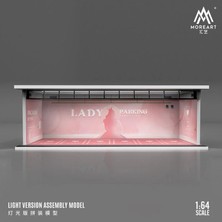 Moreart MO914017 1:64 Lady Parking LED Işıklı Otopark Dioraması Model Araç Sergileme Garajı Diecast Display Standı