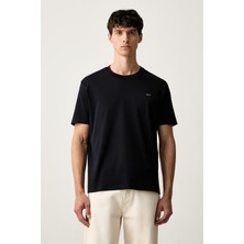 Paul & Shark Erkek Normal Kalıp Yuvarlak Yaka Esnek Nefes Alabilen Pamuklu Metalik Logo Detaylı Kısa Kollu Lacivert T-Shirt 16311610-51E