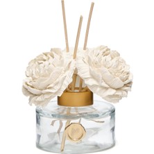 Missi 150 ml Seramik Şakayık Çiçek Taşlı Bambu Çubuklu Oda Kokusu - Amber Vanilya