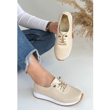 Shoegar Tone Bej Cilt Bağcıklı Spor Ayakkabı