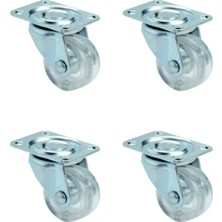 Renas Store Furç Tablalı Bilyalı Teker - 28MM - Şeffaf HKS238 - 4 Adet
