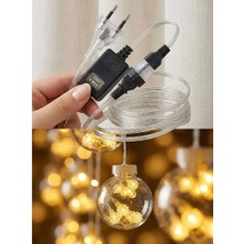 Renas Store 3 Metre 10 Toplu Perde LED Işık - Gün Işığı Şeffaf Dekoratif Aydınlatma - 8 Fonksiyonlu LED