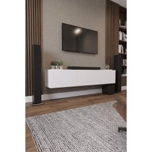 Haus Modüler Best Duvara Monte Tv Ünitesi - Tv Sehpası Düşer Kapaklı Tv Ünitesi Televizyon Sehpası Beyaz