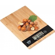 Renas Store Dijital LCD Mutfak Tartısı Terazisi 5kg Bambu Desenli