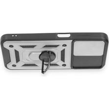 Renas Store Newface Samsung Galaxy M14 5g Kılıf Pars Lens Yüzüklü Silikon - Gümüş