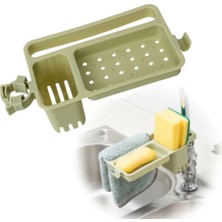 Renas Store Musluğa Takılan Sünger Havlu Askılı Sabun Hazneli Mutfak Banyo Lavabo Düzenleyici Organizer (5047)