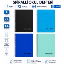 Fly Color 4'lü Spiralli Okul Defteri A4 72 Yaprak Plastik Pp Kapak