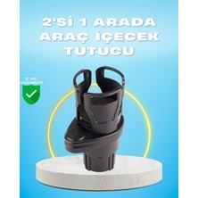 Renas Store Çiftli Araba Bardak Tutucu Karbon Fiber Görünümlü 360° Ayarlı