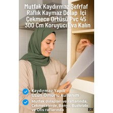 Renas Store Kaydırmaz Şeffaf Raflık Örtüsü 45X300 cm Dolap Içi, Çekmece ve Buzdolabı Koruyucu Eva Pvc Kaplama