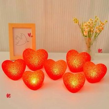 Renas Store LED Işıklı Kırmızı Kalp Gece Lambası 12'li Paket