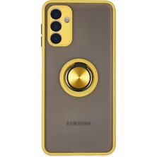 Renas Store Newface Samsung Galaxy A04S Kılıf Montreal Yüzüklü Silikon Kapak - Sarı