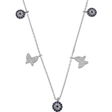 Eva Pırlanta Kelebek Charm Kolye 718901 Silver