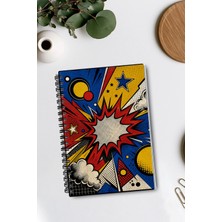 giftkonsept Dinamik ve Renkli Retro Tarzı Eğlenceli 50 Yaprak 100 Sayfa Sprialli Defter