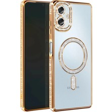Mey Ithalat®  Samsung Galaxy A06 Joke Simli Magneticsafe Kılıf - Gold