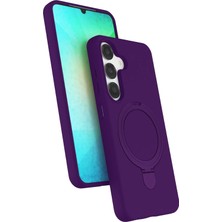 Mey Ithalat®  Samsung Galaxy S25 Regal Magsafe Standlı Kapak - Derin Mor