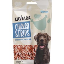Caviara Kurutulmuş Tavuk Şerit Köpek Ödül Maması 80 gr