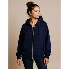 DeFacto Relax Fit Kapüşonlu Basic Kalın Fermuarlı Sweatshirt C1809AX25AU