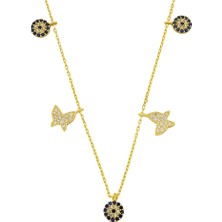 Eva Pırlanta Kelebek Charm Kolye 718901 Gold