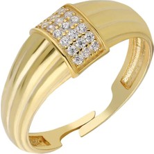 Eva Pırlanta Zirkon Yuvarlak Yüzük 718845 Gold