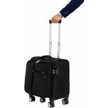 Pilot Valiz Küçük Boy Valiz Kabin Valiz 4 Teker Valiz Laptop Gözlü 45X40X25CM Siyah