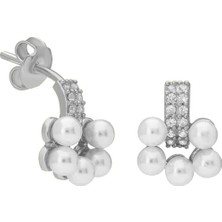 Eva Pırlanta Inci Papatya Küpe 717135 Silver