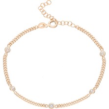 Eva Pırlanta Beş Taşlı Bileklik 718512 Rose