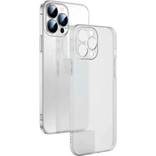 Renas Store Ally iPhone 13 Pro Max 6.7inch Frosted Glass Şeffaf Kamera Korumalı KILIF-(5775)
