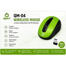 Qpart QM-04 2.4 Ghz Kablosuz Optik Mouse Ayarlanabilir DPI  800/1200/1600 USB Nano Alıcılı