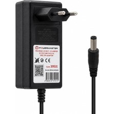 Powermaster PM-39531 Siyah 12 Volt - 2.5 Amper Plastik Kasa 5.5*2.5 mm Yaylı Uç Priz Tipi Adaptör