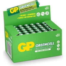 Hepta Collection Gp Batteries GP24G Greencell R03/1212/AAA Ince Pil, 1.5 Volt, 40'lı Kutu, Yeşil/sarı/beyaz